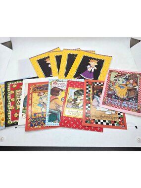 VTG Mary Engelbreit Assort Note Cards 2005 Set 12 Colorful Illustrations Blank